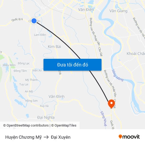 Huyện Chương Mỹ to Đại Xuyên map