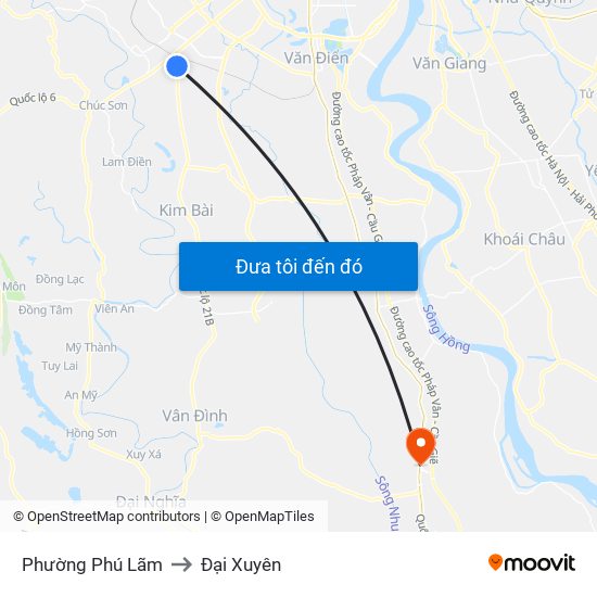 Phường Phú Lãm to Đại Xuyên map