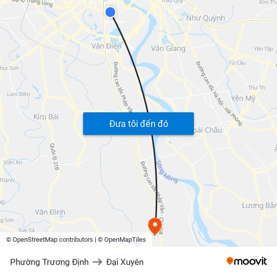 Phường Trương Định to Đại Xuyên map