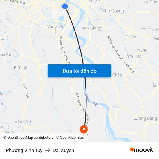 Phường Vĩnh Tuy to Đại Xuyên map