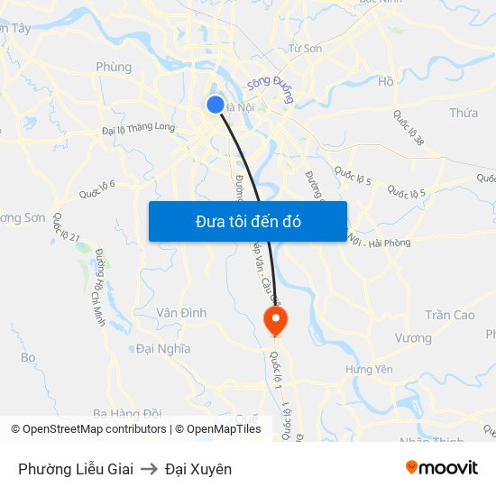 Phường Liễu Giai to Đại Xuyên map