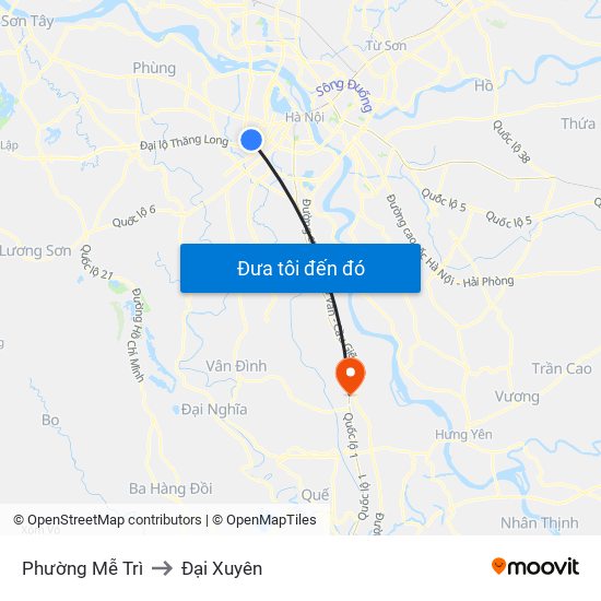 Phường Mễ Trì to Đại Xuyên map