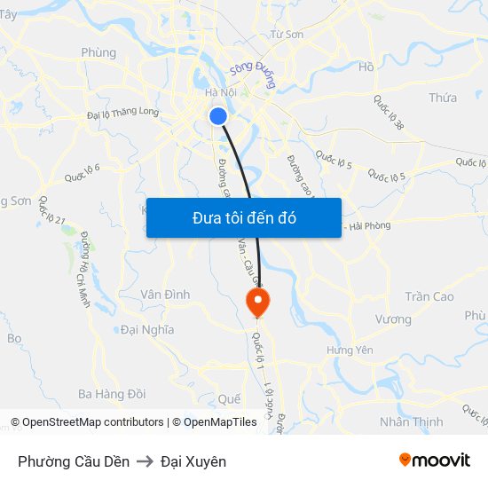 Phường Cầu Dền to Đại Xuyên map