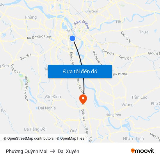 Phường Quỳnh Mai to Đại Xuyên map