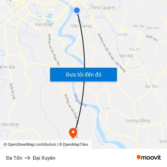 Đa Tốn to Đại Xuyên map