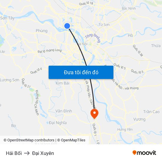 Hải Bối to Đại Xuyên map