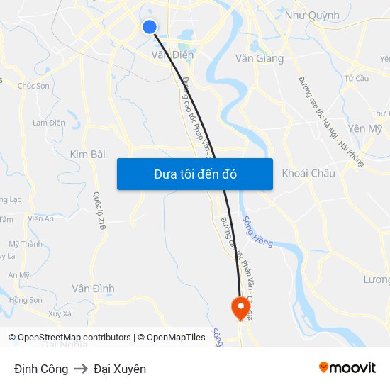 Định Công to Đại Xuyên map