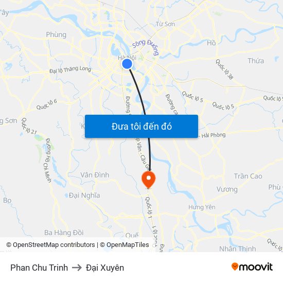 Phan Chu Trinh to Đại Xuyên map