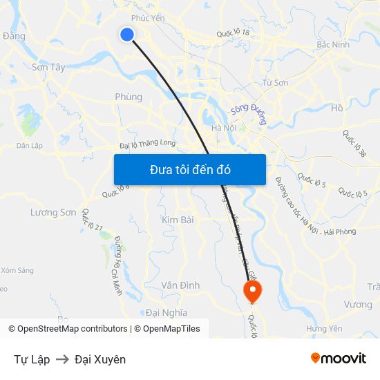 Tự Lập to Đại Xuyên map