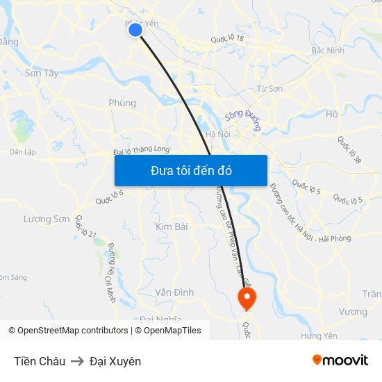 Tiền Châu to Đại Xuyên map