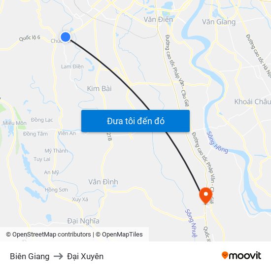 Biên Giang to Đại Xuyên map