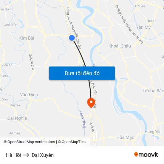 Hà Hồi to Đại Xuyên map