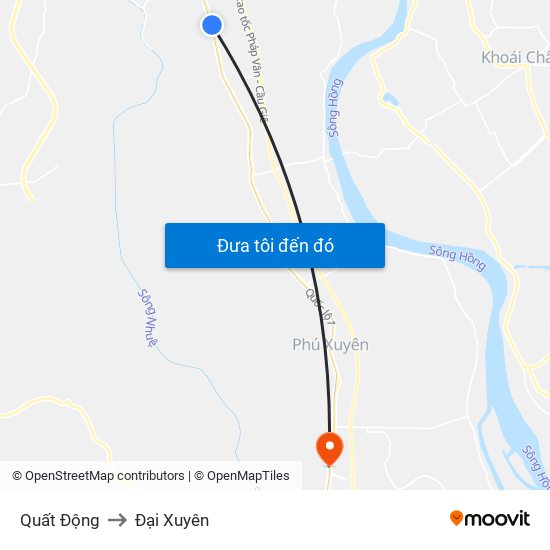 Quất Động to Đại Xuyên map