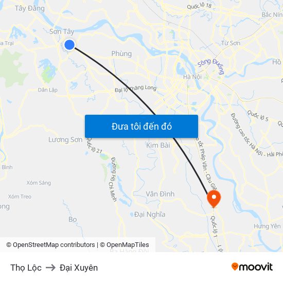 Thọ Lộc to Đại Xuyên map