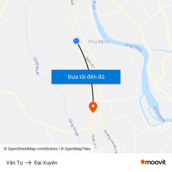 Văn Tự to Đại Xuyên map