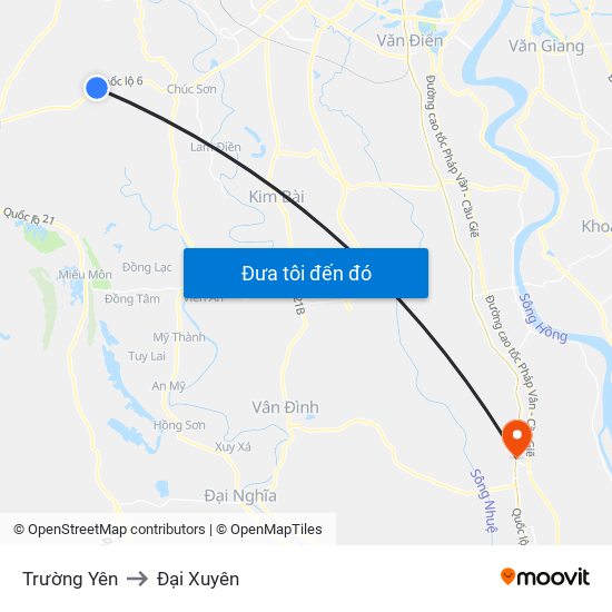 Trường Yên to Đại Xuyên map