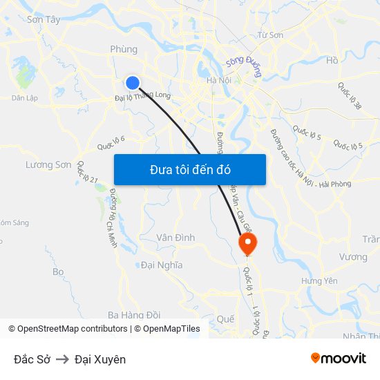 Đắc Sở to Đại Xuyên map