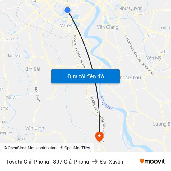 Toyota Giải Phóng - 807 Giải Phóng to Đại Xuyên map