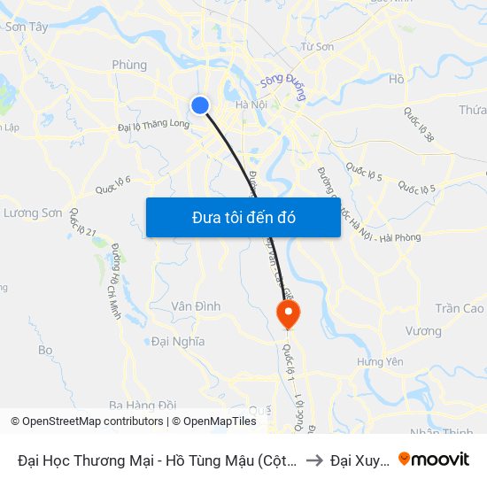 Đại Học Thương Mại - Hồ Tùng Mậu (Cột Sau) to Đại Xuyên map
