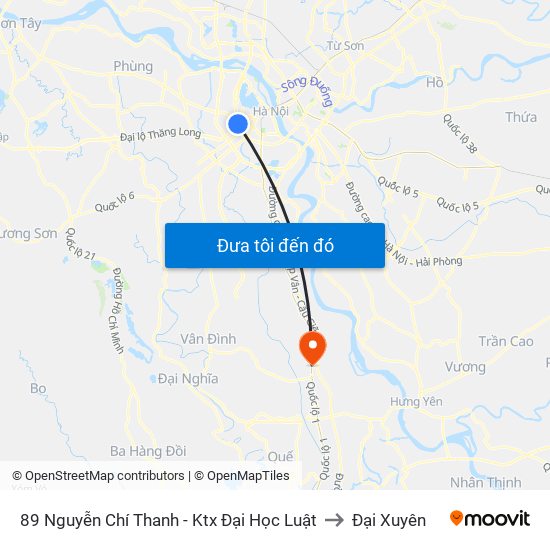 89 Nguyễn Chí Thanh - Ktx Đại Học Luật to Đại Xuyên map