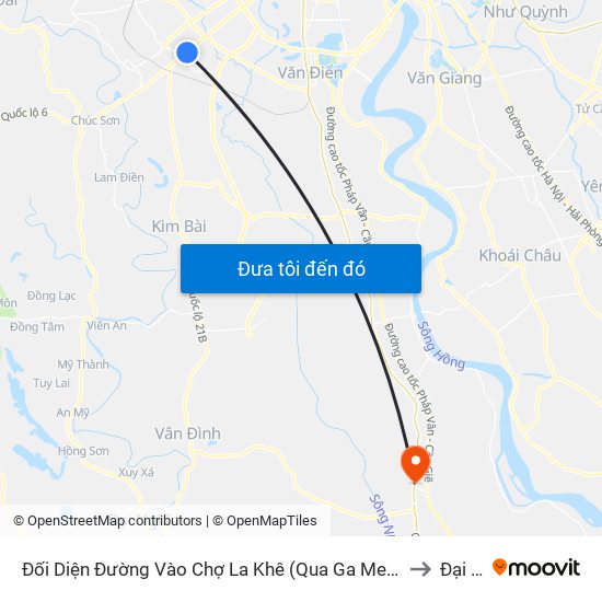 Đối Diện Đường Vào Chợ La Khê (Qua Ga Metro La Khê) - 405 Quang Trung (Hà Đông) to Đại Xuyên map