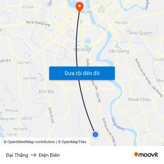 Đại Thắng to Điện Biên map