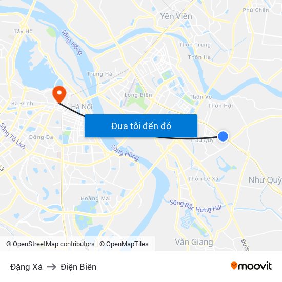 Đặng Xá to Điện Biên map