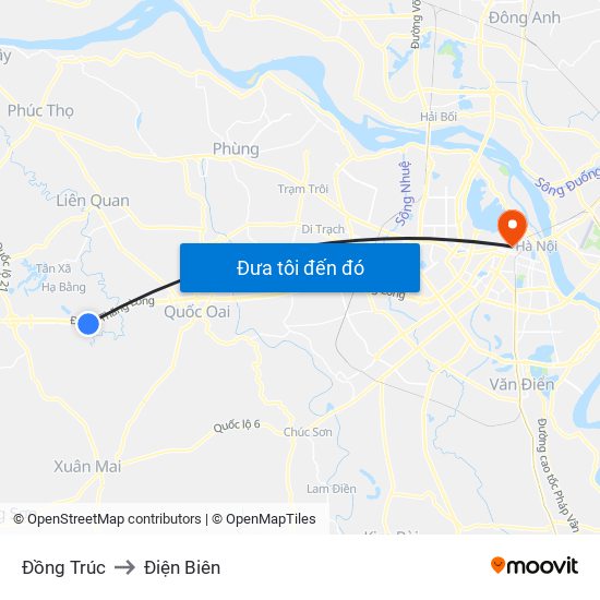Đồng Trúc to Điện Biên map