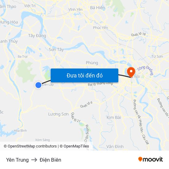 Yên Trung to Điện Biên map