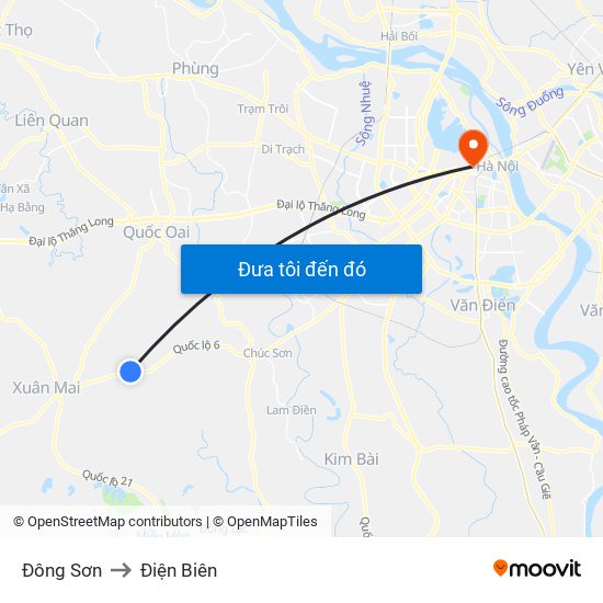 Đông Sơn to Điện Biên map