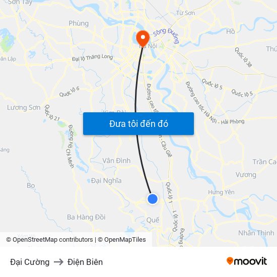 Đại Cường to Điện Biên map