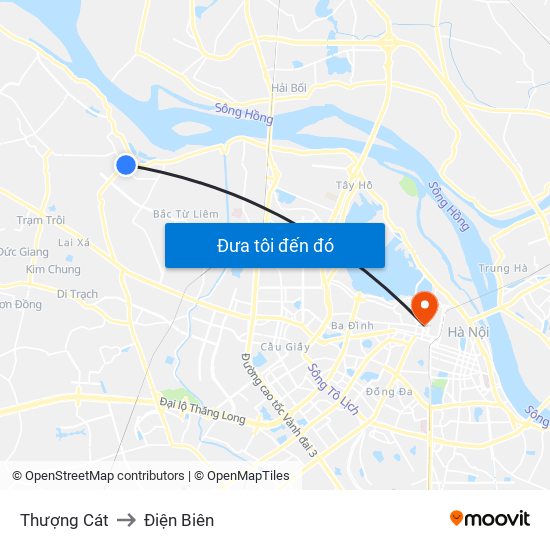 Thượng Cát to Điện Biên map