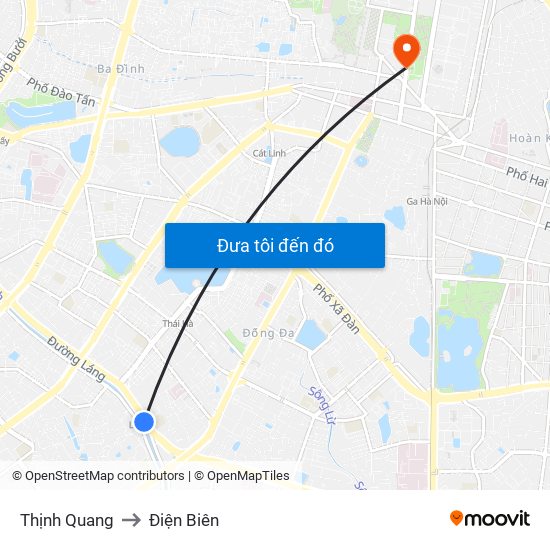 Thịnh Quang to Điện Biên map