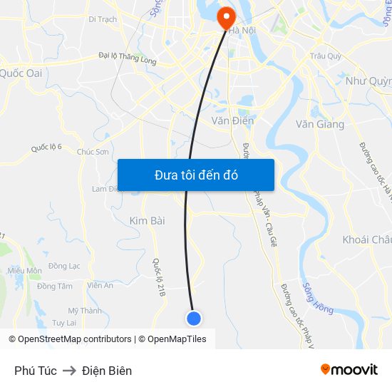 Phú Túc to Điện Biên map