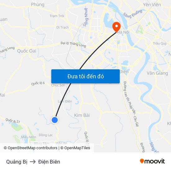 Quảng Bị to Điện Biên map