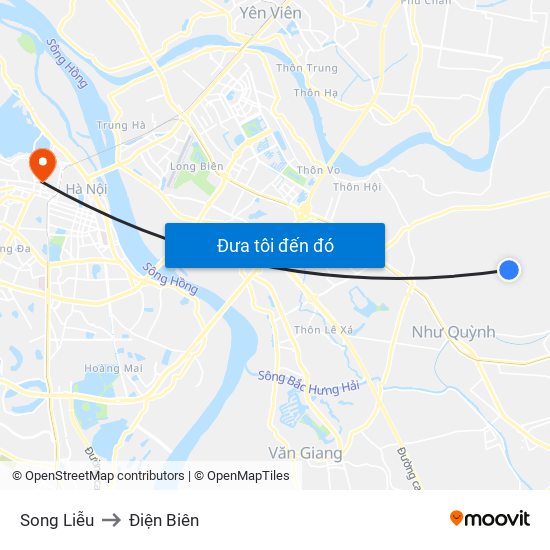 Song Liễu to Điện Biên map