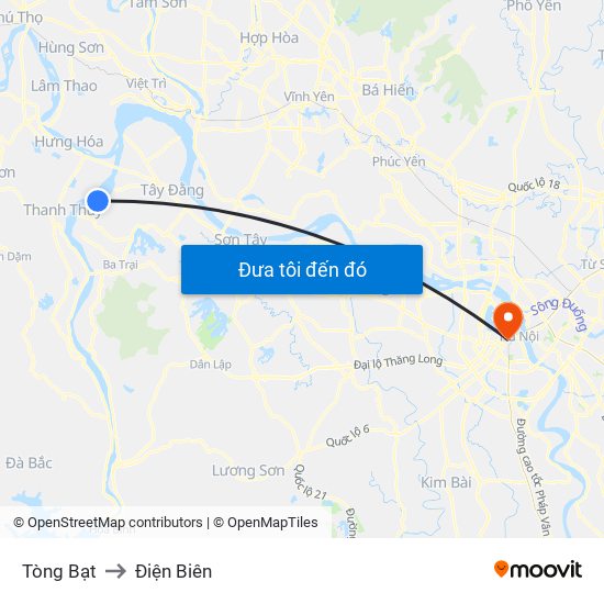 Tòng Bạt to Điện Biên map