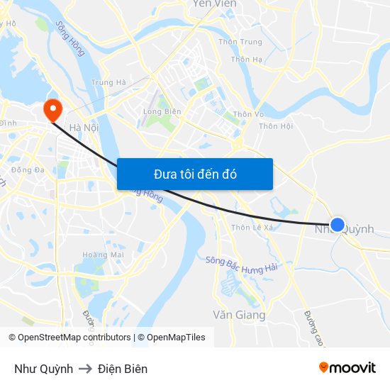 Như Quỳnh to Điện Biên map