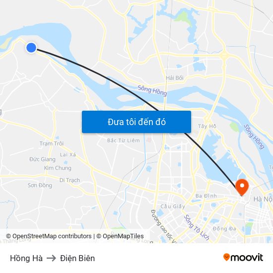 Hồng Hà to Điện Biên map