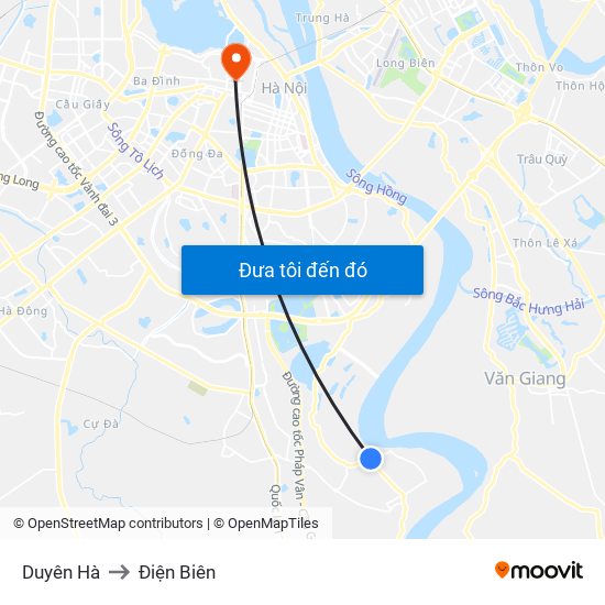 Duyên Hà to Điện Biên map