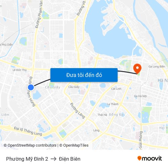 Phường Mỹ Đình 2 to Điện Biên map