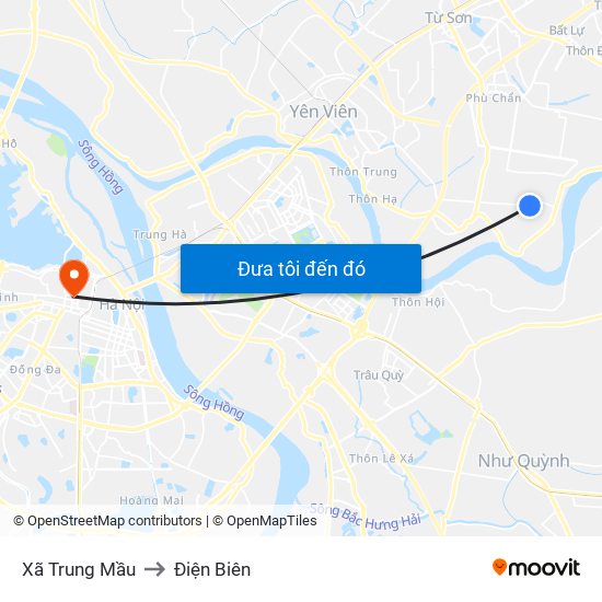 Xã Trung Mầu to Điện Biên map