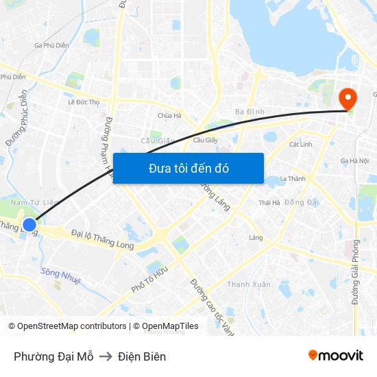 Phường Đại Mỗ to Điện Biên map