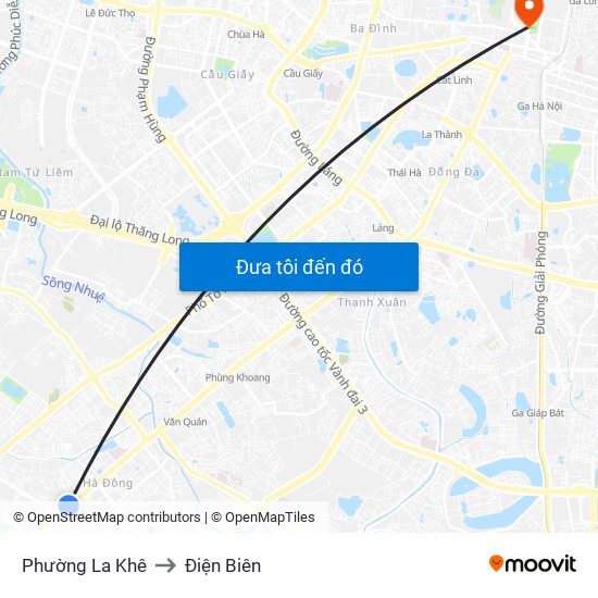 Phường La Khê to Điện Biên map