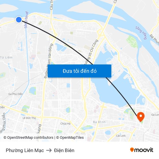 Phường Liên Mạc to Điện Biên map