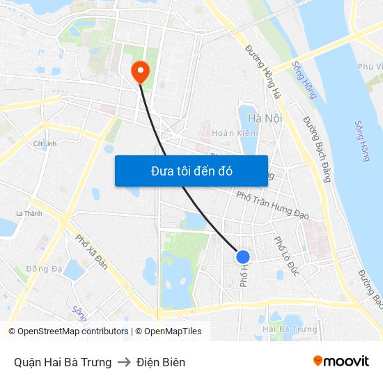 Quận Hai Bà Trưng to Điện Biên map