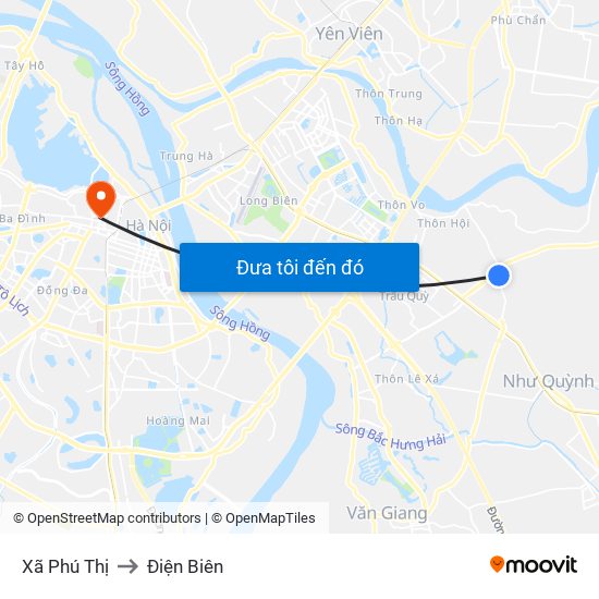 Xã Phú Thị to Điện Biên map