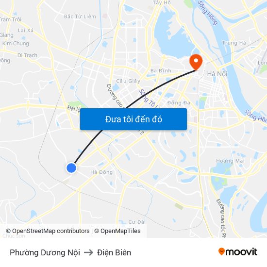 Phường Dương Nội to Điện Biên map