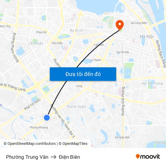 Phường Trung Văn to Điện Biên map