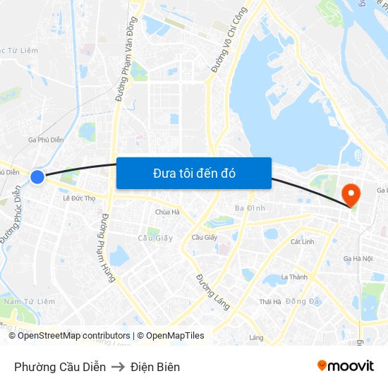 Phường Cầu Diễn to Điện Biên map